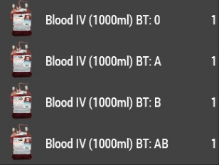Blut IV mit BG im Inventar